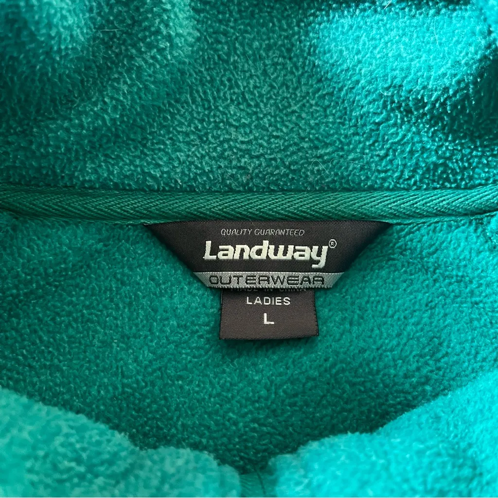 Women's Teal Fleece Ski Jacket Green Size L - Image 3