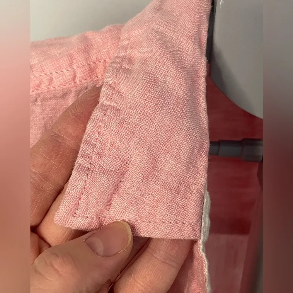 Sigrid Olsen light pink 100% Linen Button Down Shirt Size Large - Image 3