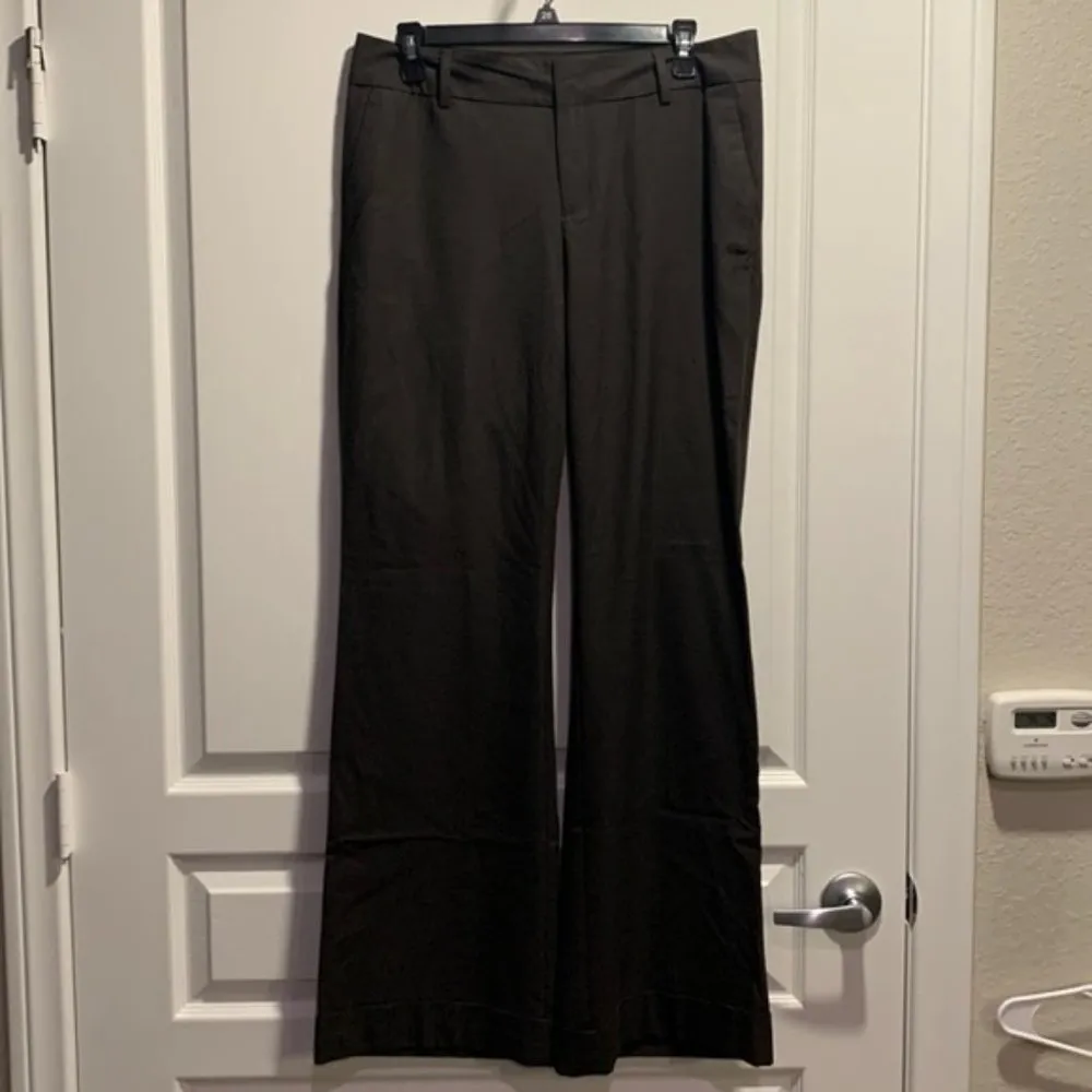Banana Republic Charcoal Gray Wide Leg Cuffed Trousers Size 10 EUC #0487 - Image 7