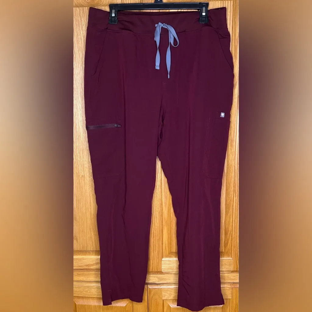 FIGS SCRUBS Burgundy High Waisted Yola Skinny Scrub‎ Pants Size XL Petite - Image 4