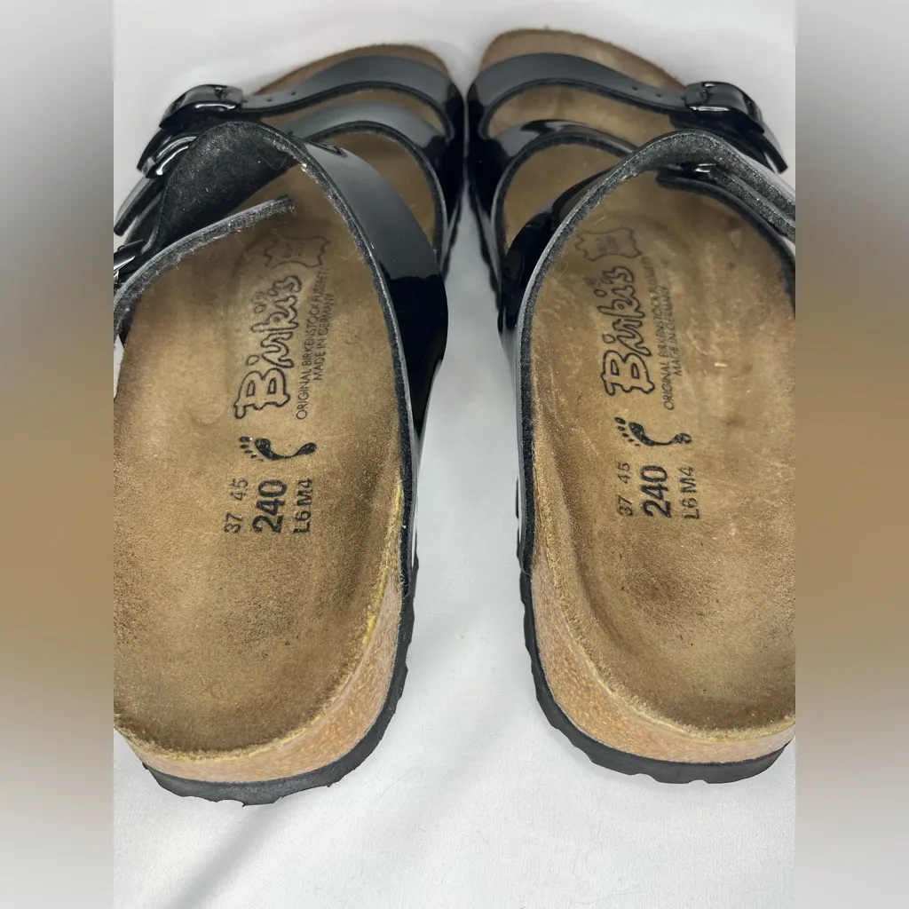 Birkenstock Birki’s Florida Sandal Black Patent Women’s Size 6 or Men’s Size 4 - Image 5
