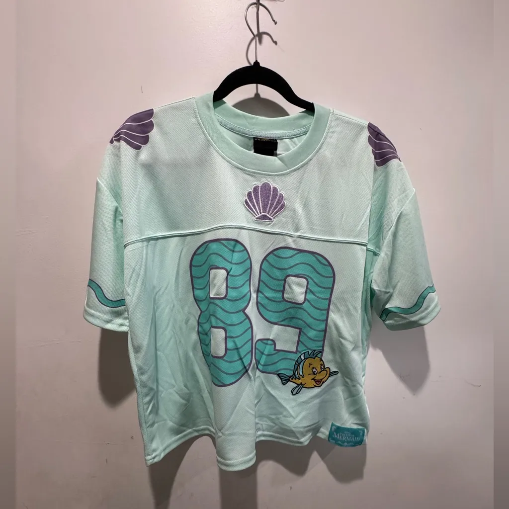 Disney The Little Mermaid Princess Ariel Women's Cropped Football Jersey - Image 5