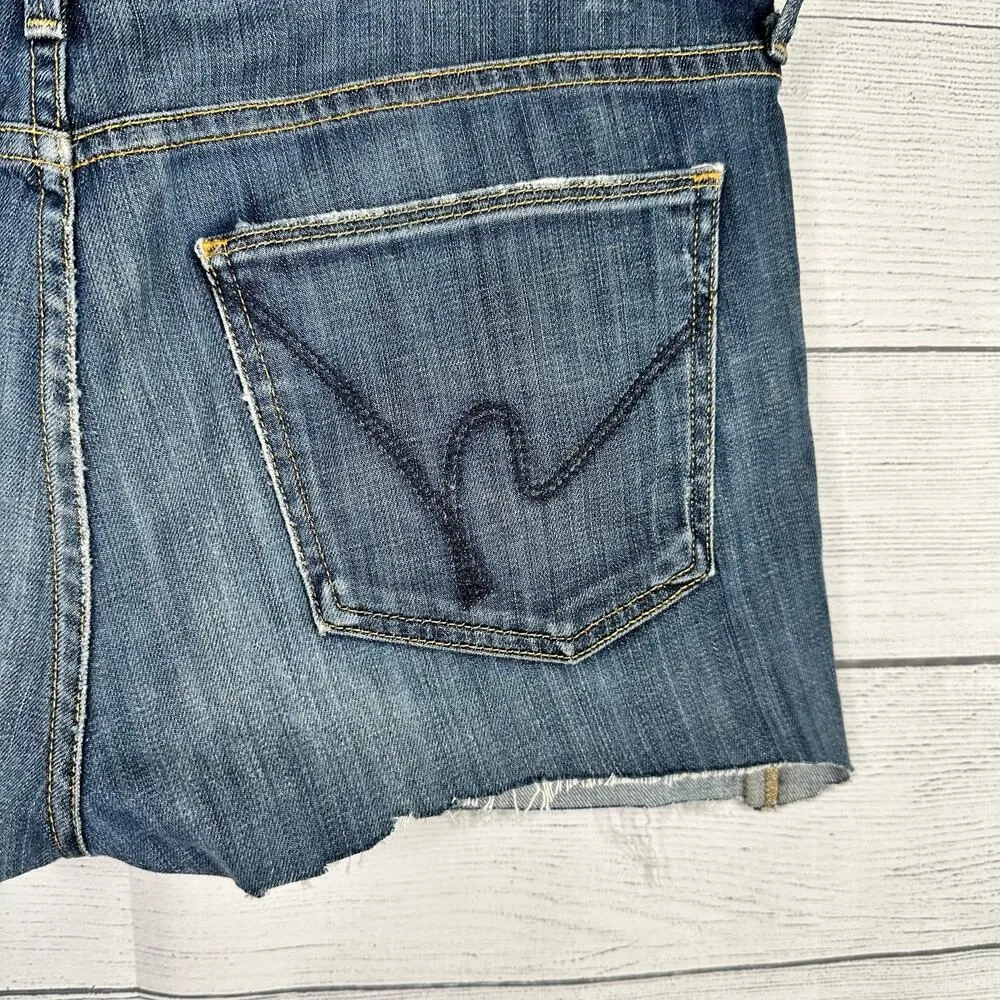 Citizens of Humanity Womens Cutoff Raw Hem Denim Jean Booty Shorts Size 31 - Image 8