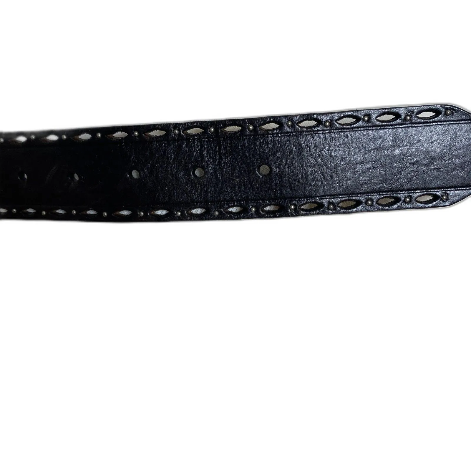 Fossil Brown Leather Belt Rhinestone Accents Western Style Metal Buckle Sz S - Image 5