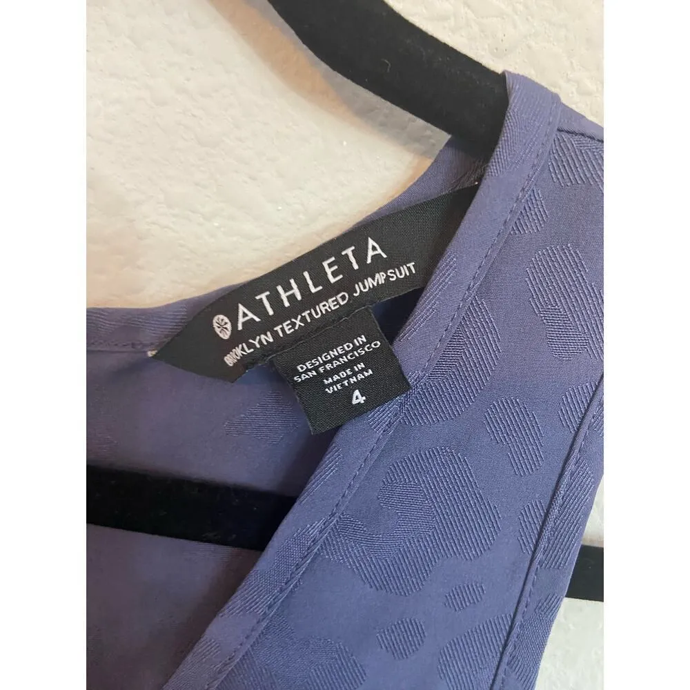 Athleta Brooklyn Textured Jumpsuit Size 4 Blue - Image 2