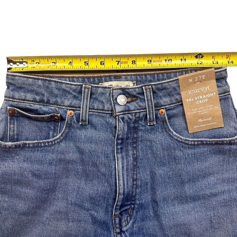 NWT Madewell Women's Tall Curvy 90’s Straight Crop Jeans Size 27T 27 Blue - Image 11