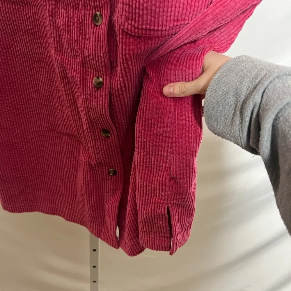 Vintage L.L. Bean Pink Corduroy Button Down Vest - Image 5