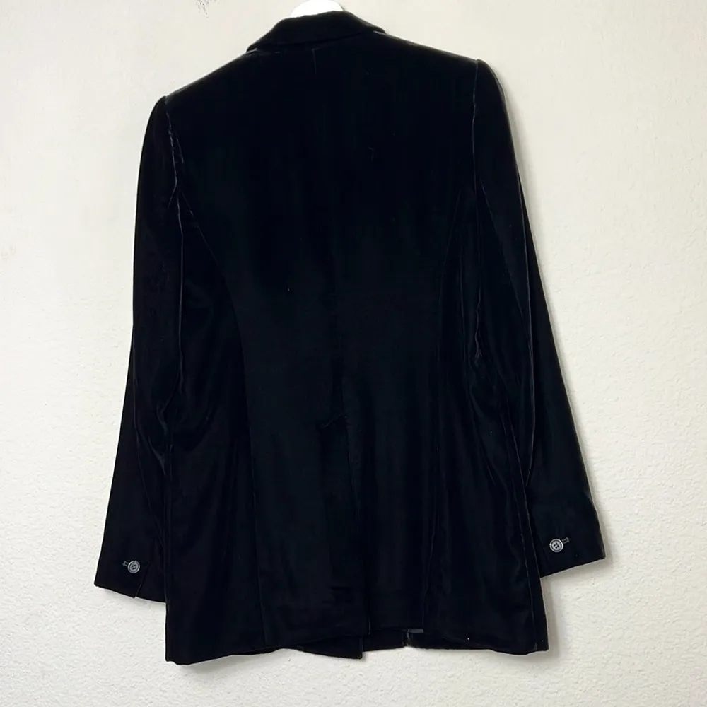 WHISTLES Black Velvet Oversized Blazer - Image 3