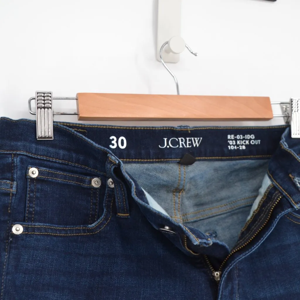 J. Crew High Rise Slim Taper Jeans in Blue Women's 30 Dark Wash Denim Stretch - Image 4