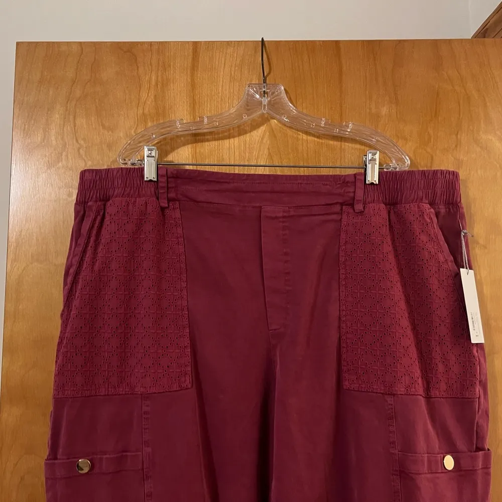Soft Surroundings Mira Vista Eyelet Crop Pants Violet Quartz NWT Size 3X 24W - Image 8
