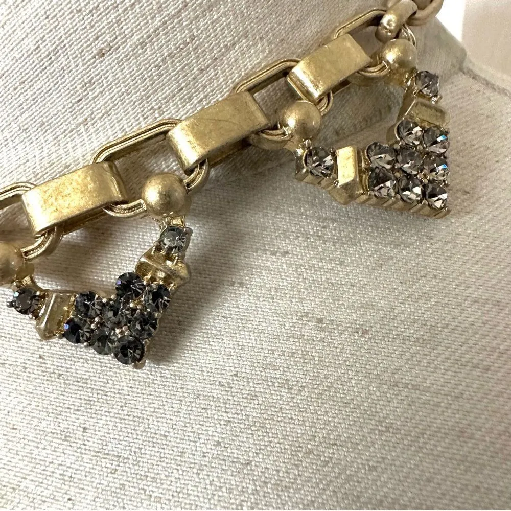 Stella and Dot gold tone rhinestone choker necklace - Image 6