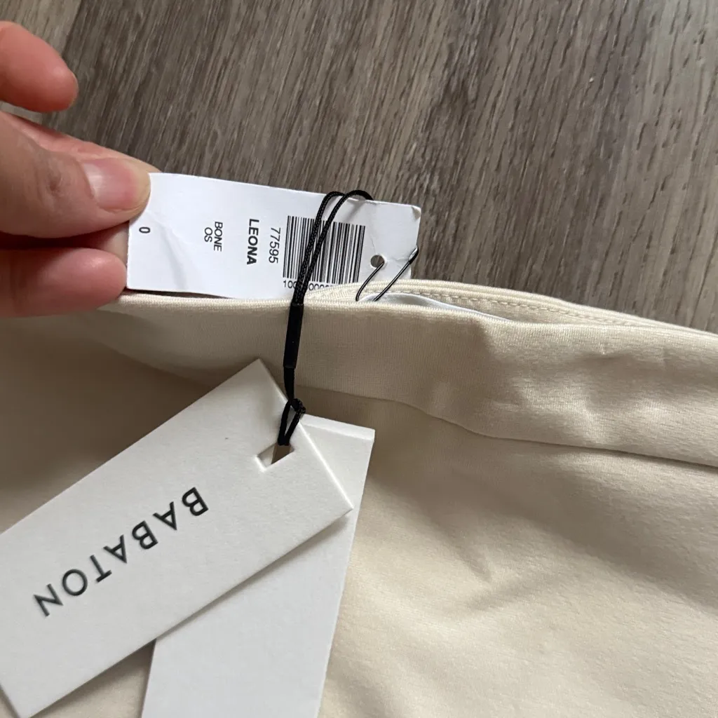 Babaton Cream Pencil Skirt Size 0 High rise Wrap Style in Bone - Image 7