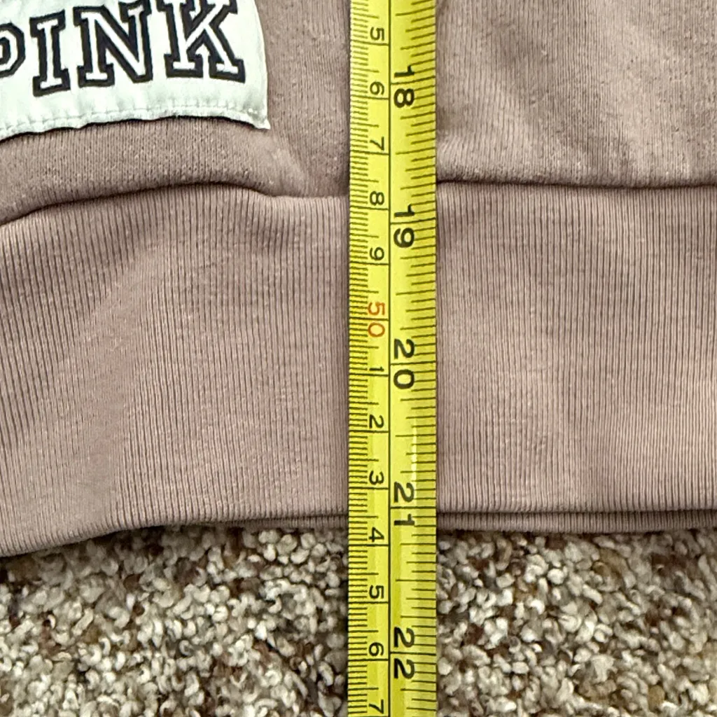 Victoria’s Secret Pink Dusty Rose Zip Hoodie Love Pink Logo Women’s Size Small - Image 9