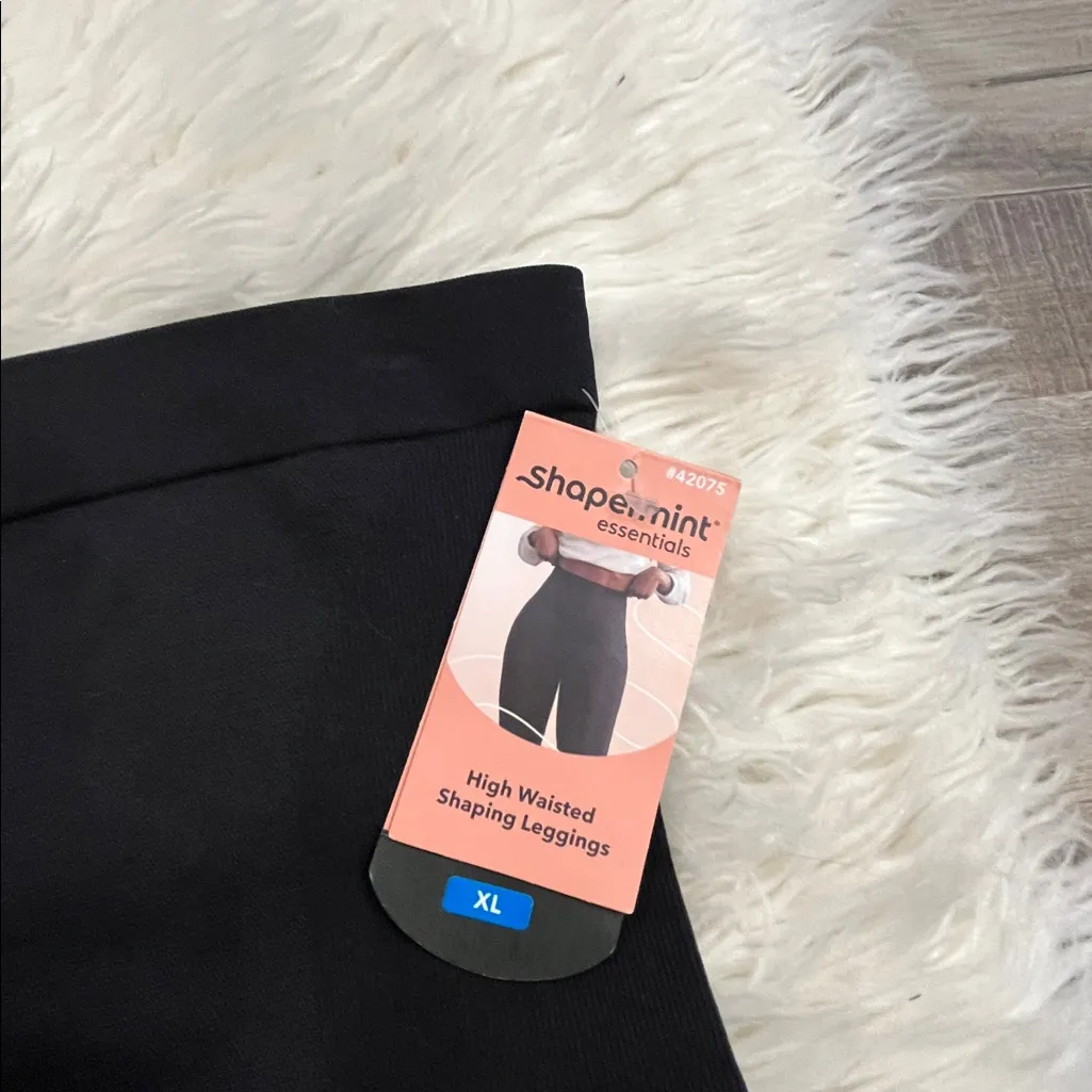 NWT Shapermint high waisted shaping compression tummy control leggings black XL - Image 8