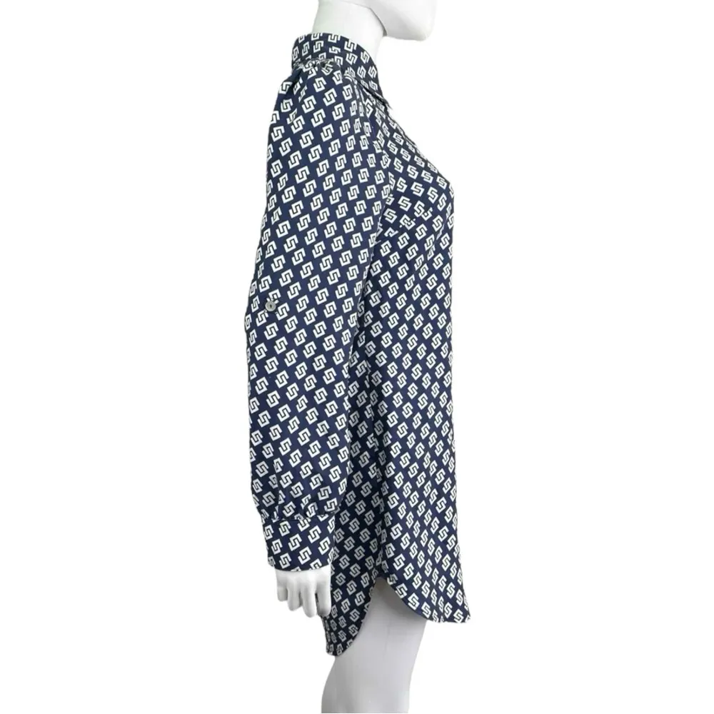 Julie Brown NWT Navy PREPPY PALM Silk Print Dress Size 2 - Image 4