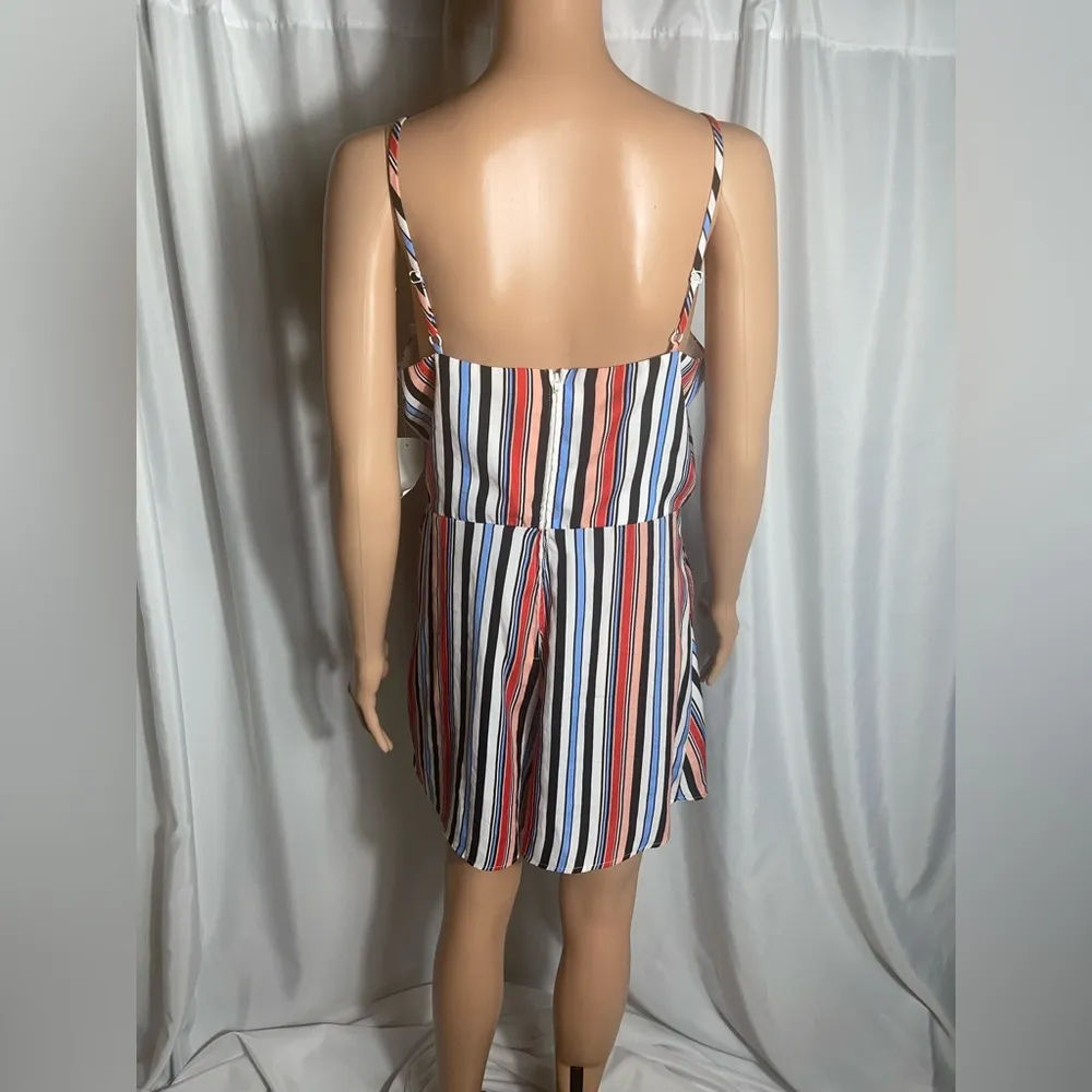 Midnight Doll Juniors Size 11 Vintage Striped Wrap Romper with Back Zipper NWT - Image 5