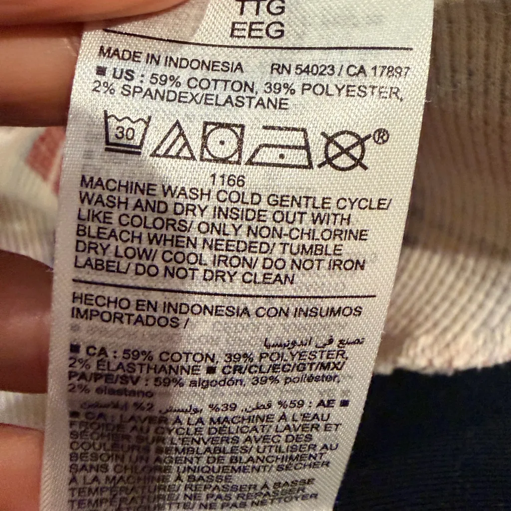 Old Navy Plaid Long Sleeve Top - Red, Blue, and White - Image 3