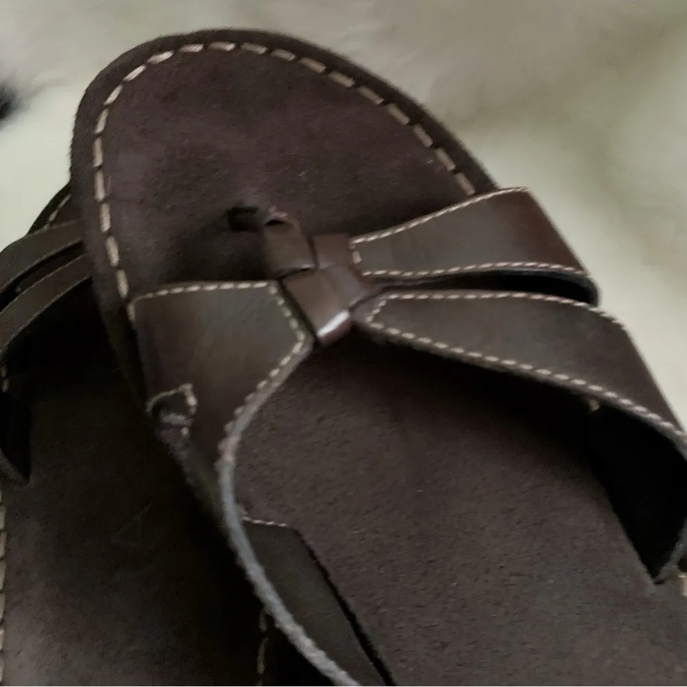 MIA Joelle Brown Leather Platform Sandals 9 - Image 6