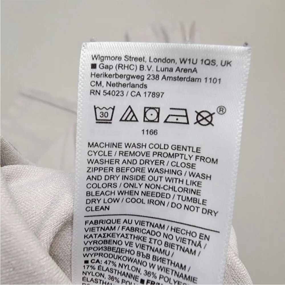 Athleta Delancey Taupe Cream Textured Moto Zip Ankle Tight Leggings Size L - Image 14