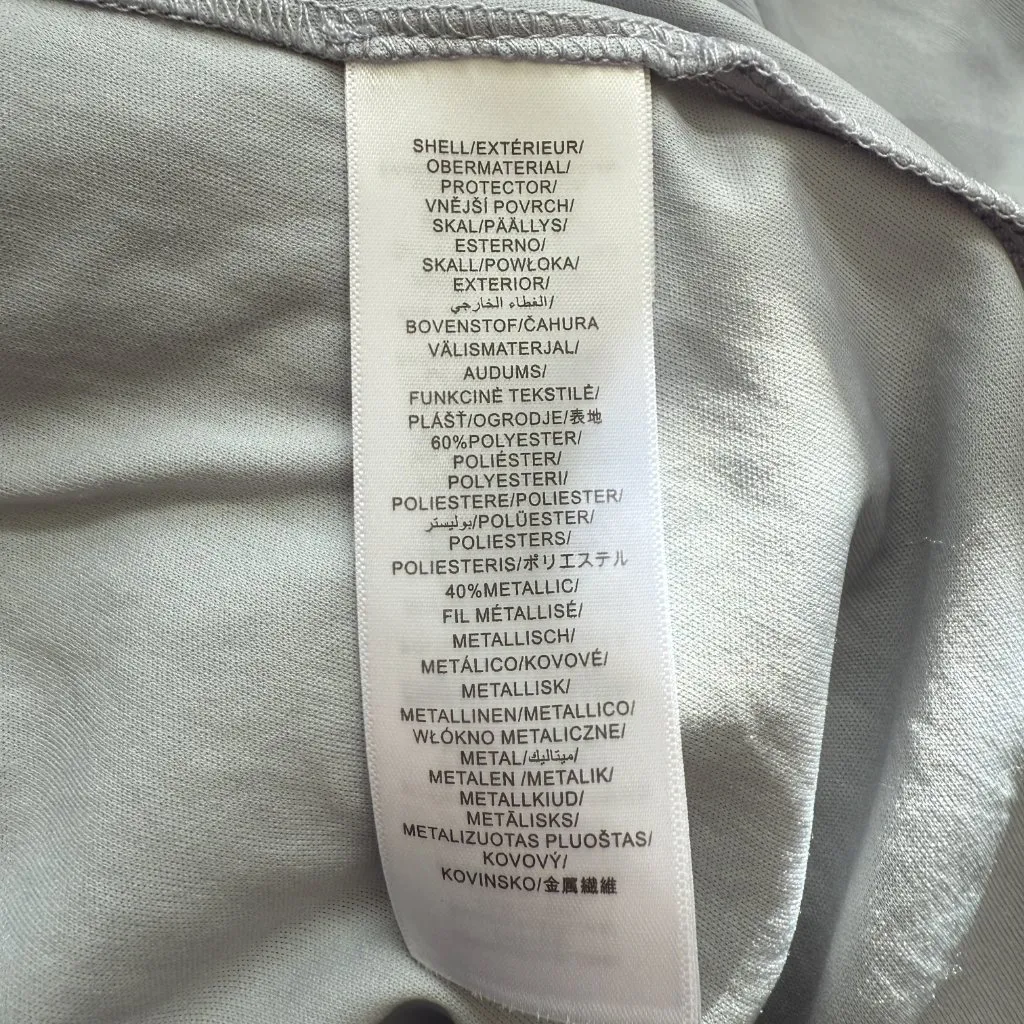 Aidan Mattox Adrianna Papell Pleated Foil Mermaid Maxi Gown Women 10 Silver NWOT - Image 15