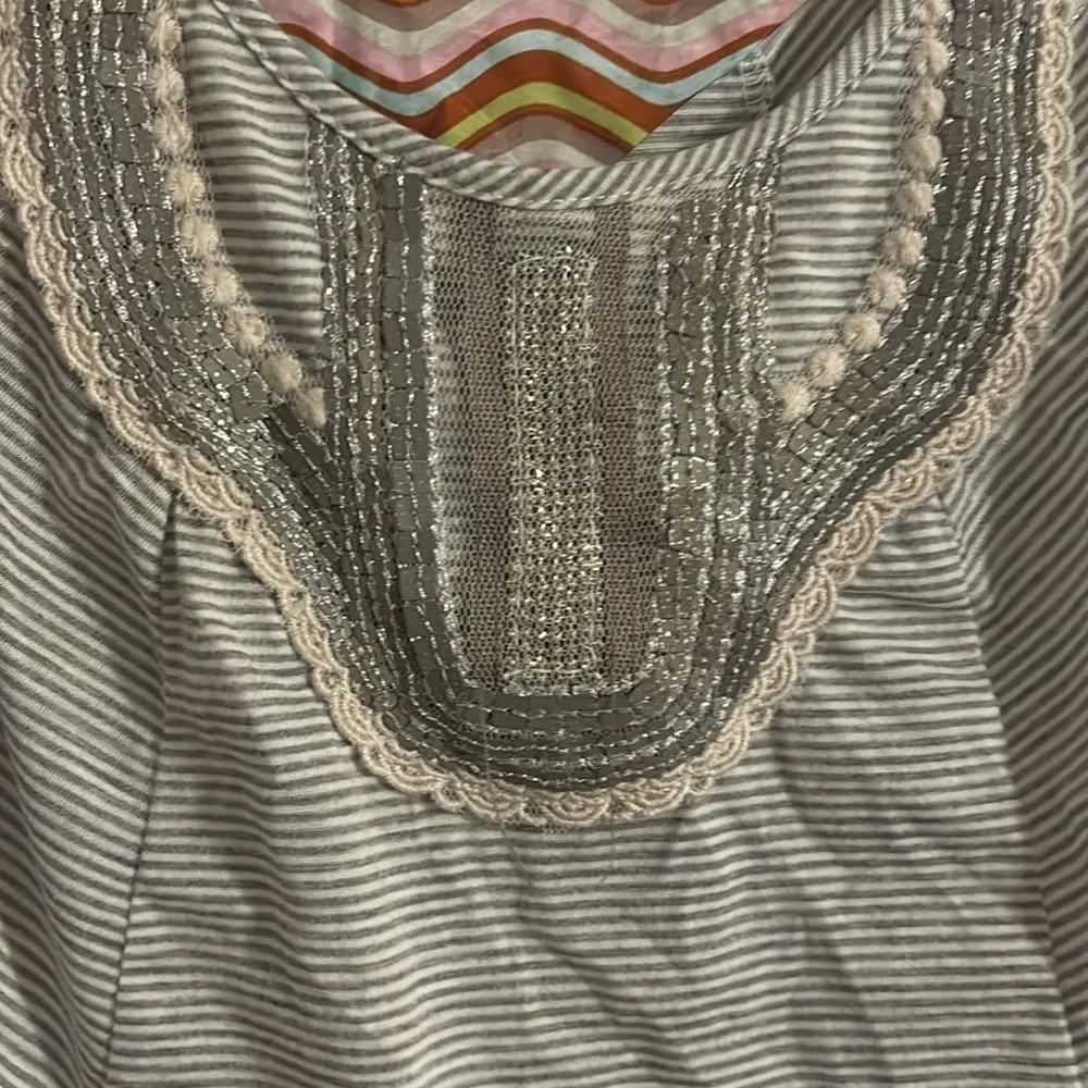 A Common Thread Jeweled Multi Pattern Tank Gray Size L - Image 3