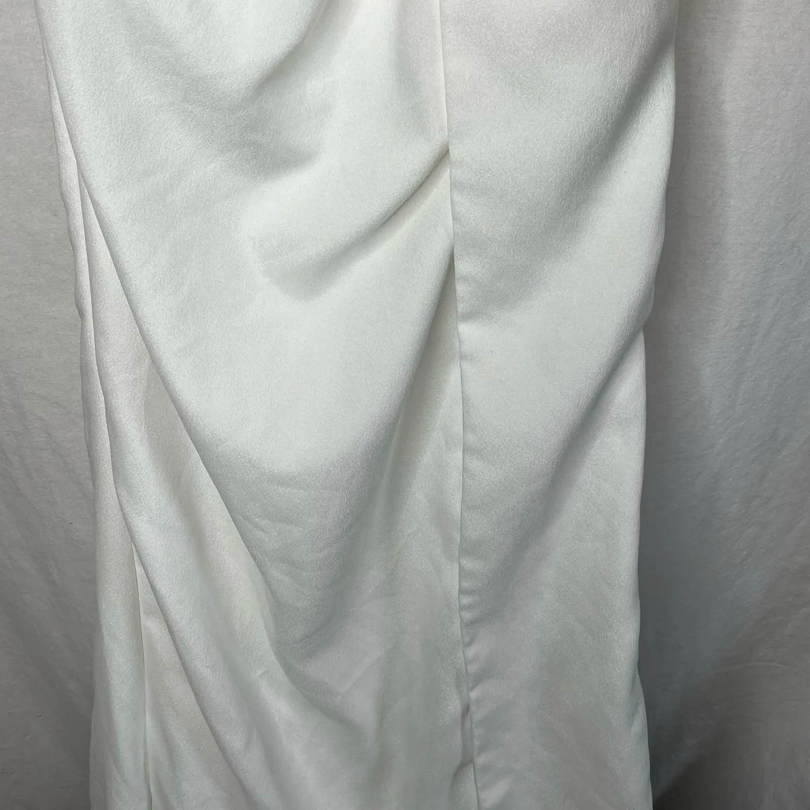 Katie May Come On Home NWT Twisted‎ Strapless Midi-Dress Ivory Satin Feel Small - Image 4