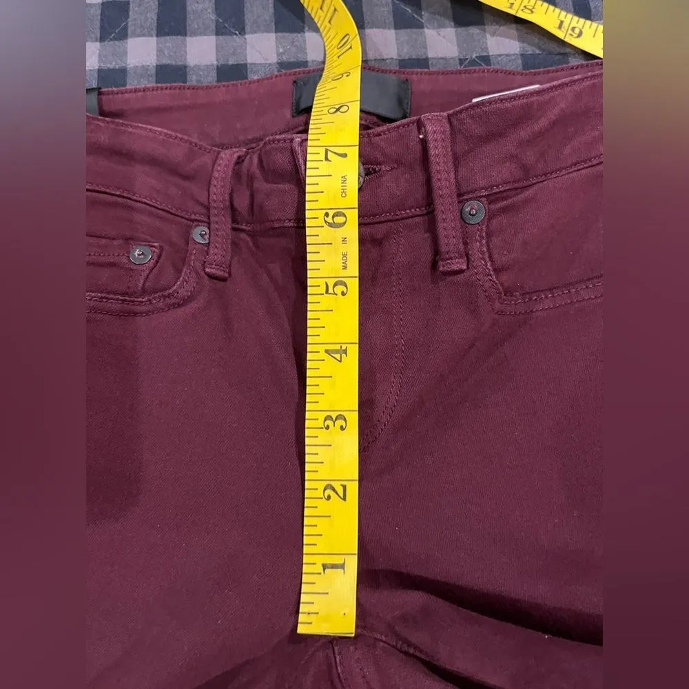 Vince Cotton Blend Riley Legging Jeans Pants Sz. 25 Burgundy - Image 2