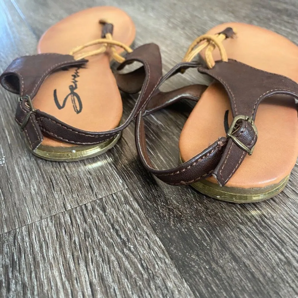 Seven7 Brown Tan Slingback Sandals Women's Sz 8 - Image 3