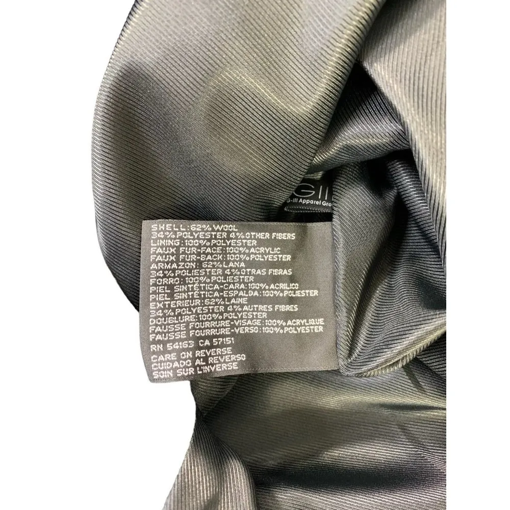 Jones New York Women's Long Wool Coat with Fux Fur Neck - Image 5