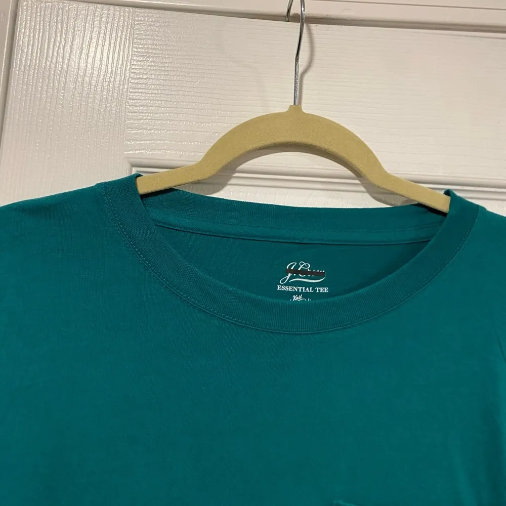 NWOT J. Crew Essentials Size S Teal Blue Cotton Crew Neck Tee Shirt - Image 2