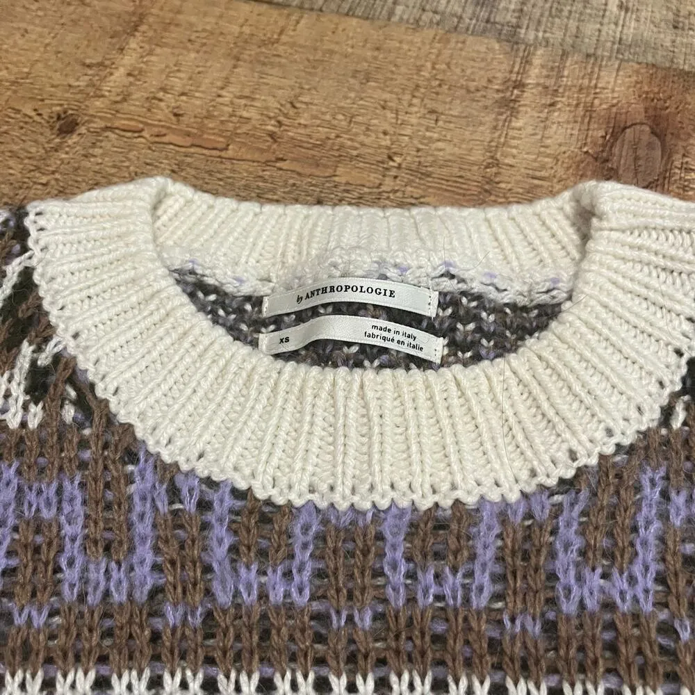 Anthropologie | Women's Chunky Wool Blend Multicolor Fabiana Sweater Sz XS - Image 5