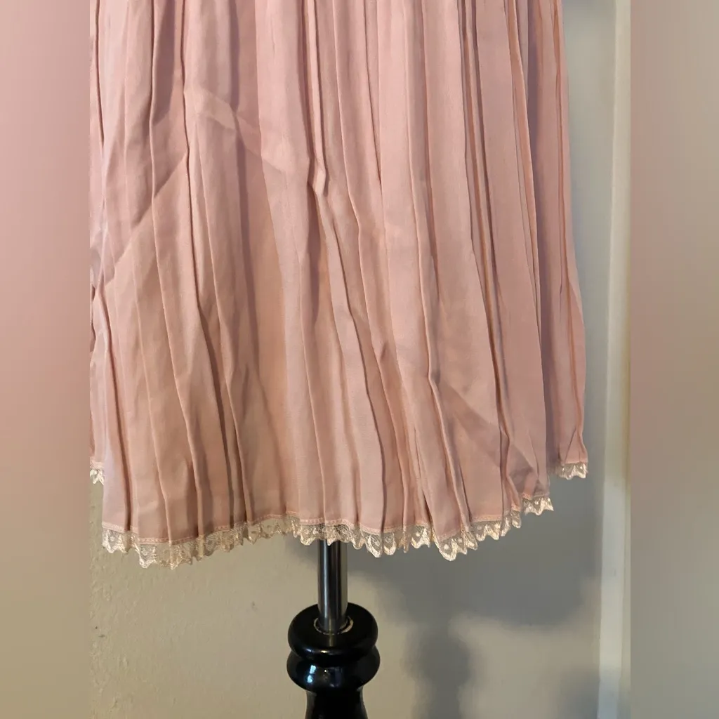 Japanese Dearplants Pleated Pink Lace Skirt, Bloggers Fave Made in Japan Sz S - Image 12