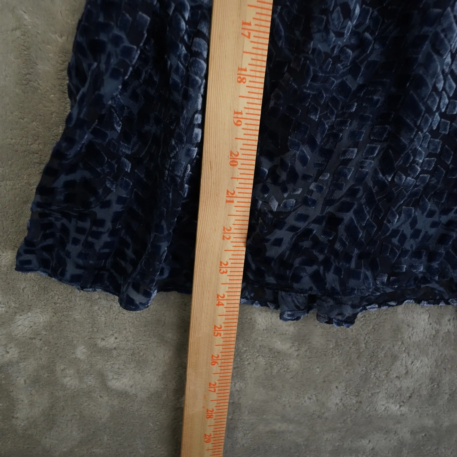 Ulla Johnson Pauline Blouse Womens 10 Blue Marine Velvet Peasant Boho Chic - Image 6