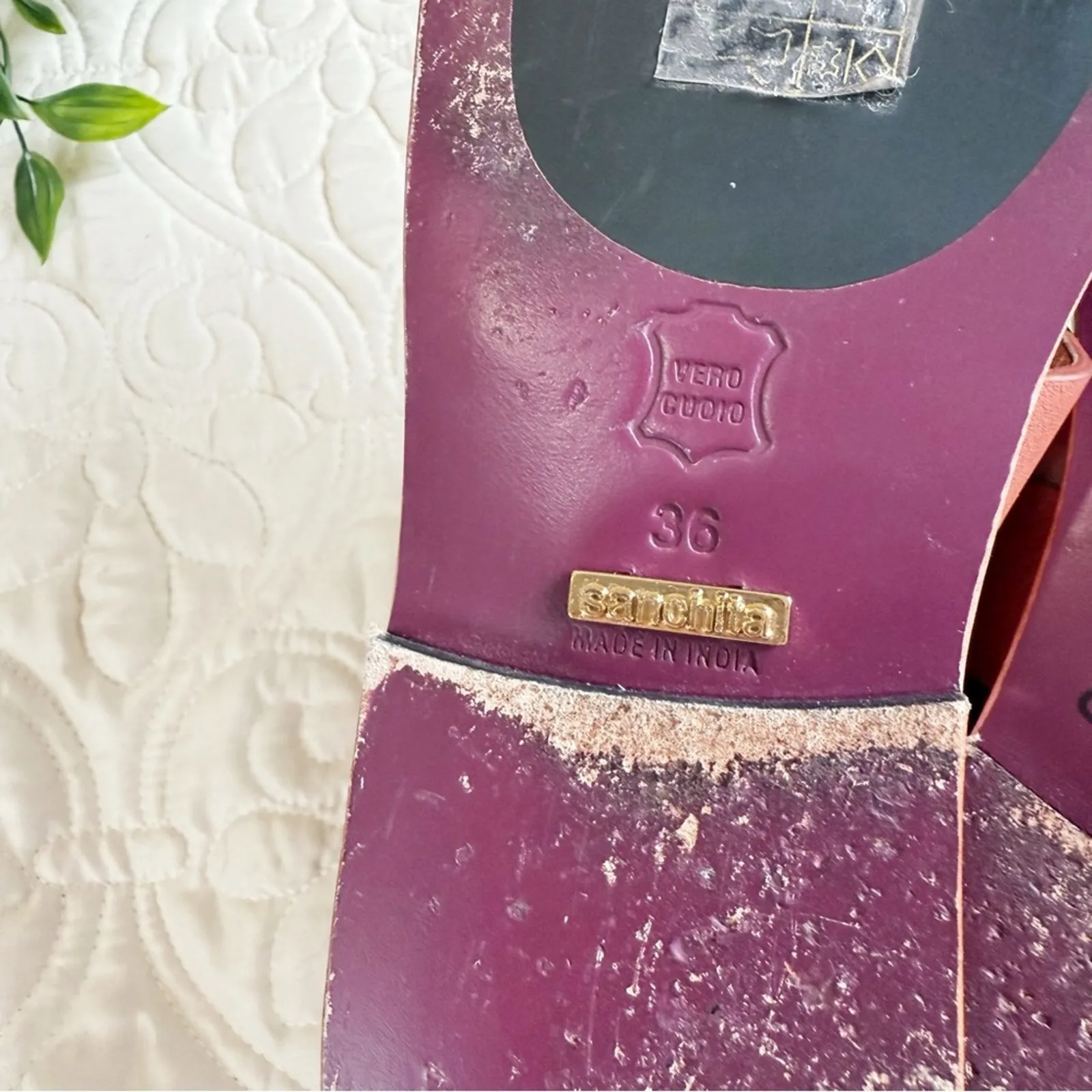 Anthropologie Sanchita Chamae Tri-Color Sandals Sz 38 / 8 - Image 3