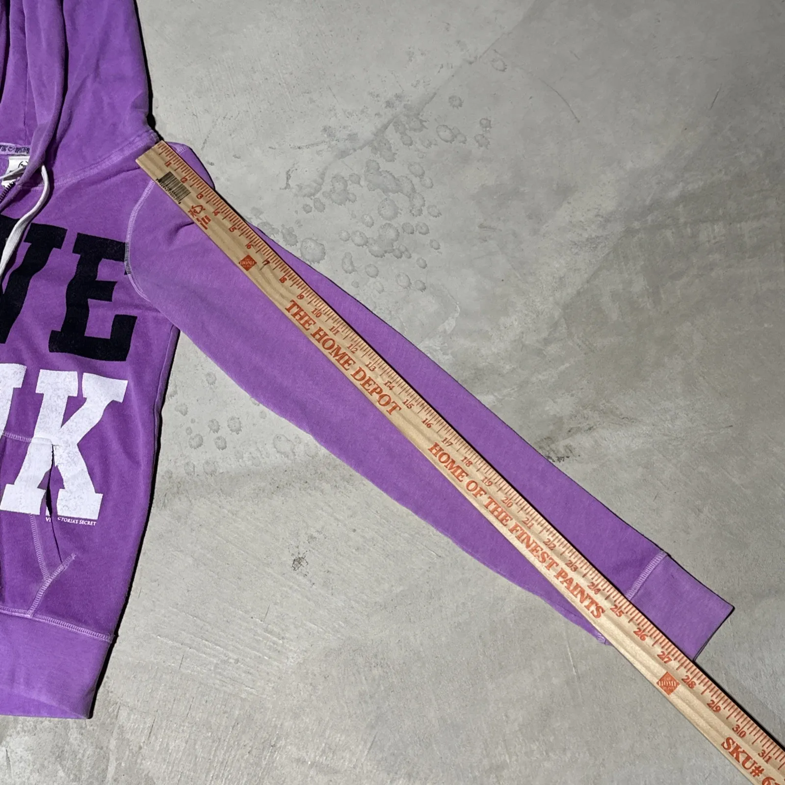 Victoria Secret Womans Vintage PINK Logo Hoodie Size Small Purple Zip Up - Image 8