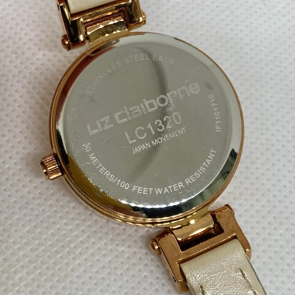 Liz Claiborne rose gold women watch 32mm round case quartz analog running - Image 8