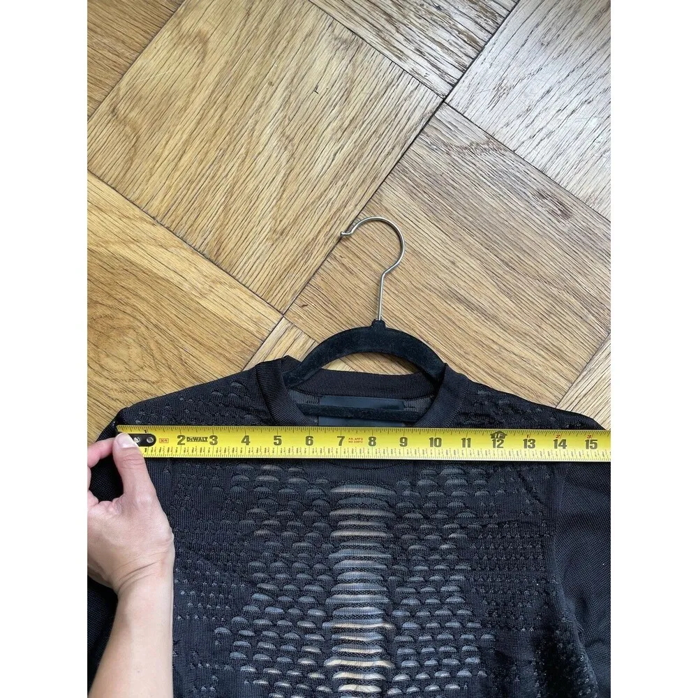 Alexander Wang X H&M Black Long Sleeve Top W/ Perforated Mesh Detailing XS - Image 8