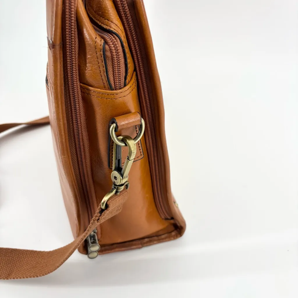 Banuce Full Grain Italian Leather Briefcase Laptop Bag Business Work Tan - Image 10