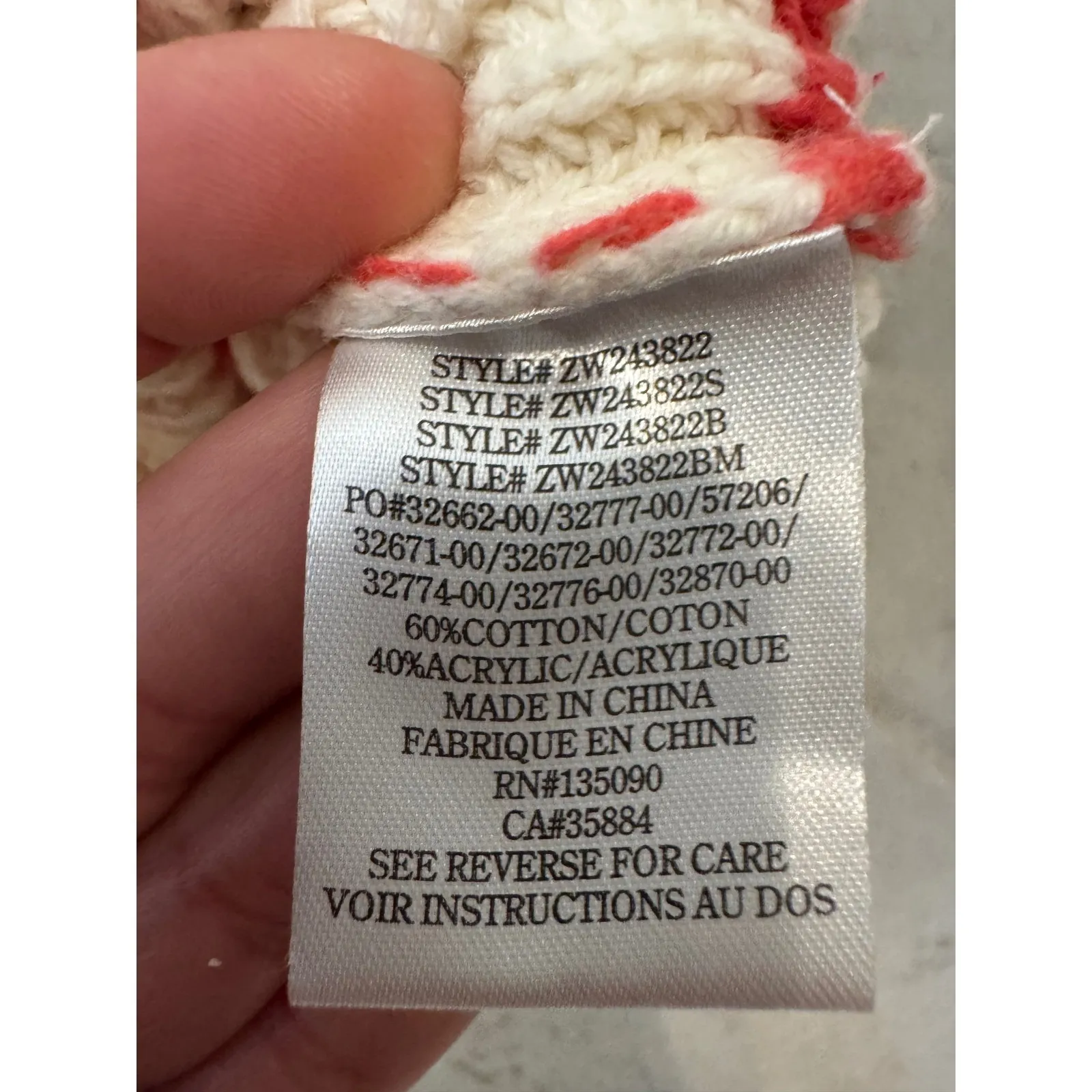 Z Supply Striped Quarter Zip Sweater Cream Red Ribbed Collar Knit XS - Image 5