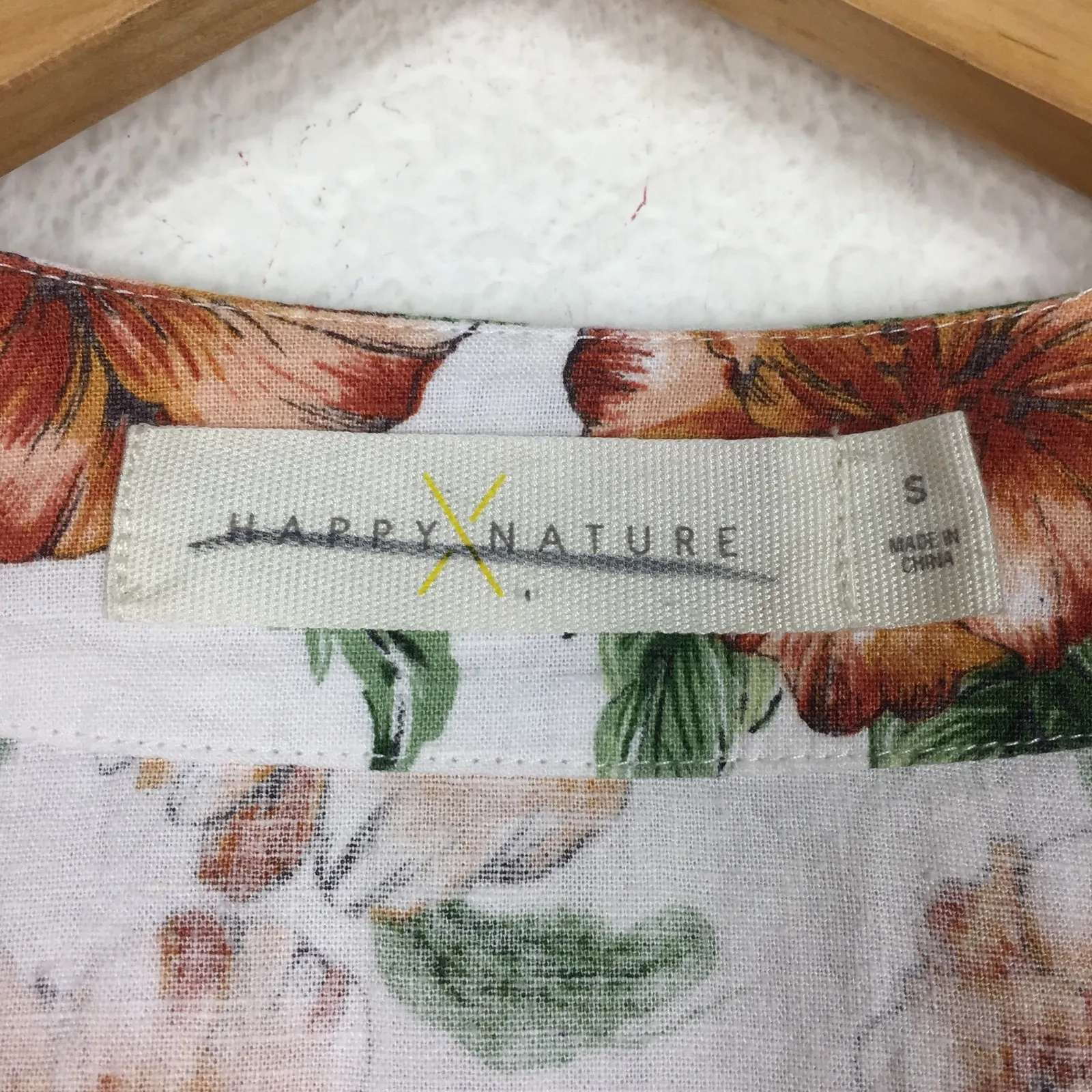 Happy X Nature Teagarden Floral Puff Sleeve Linen Wrap Midi Dress Small Coquette White - Image 6