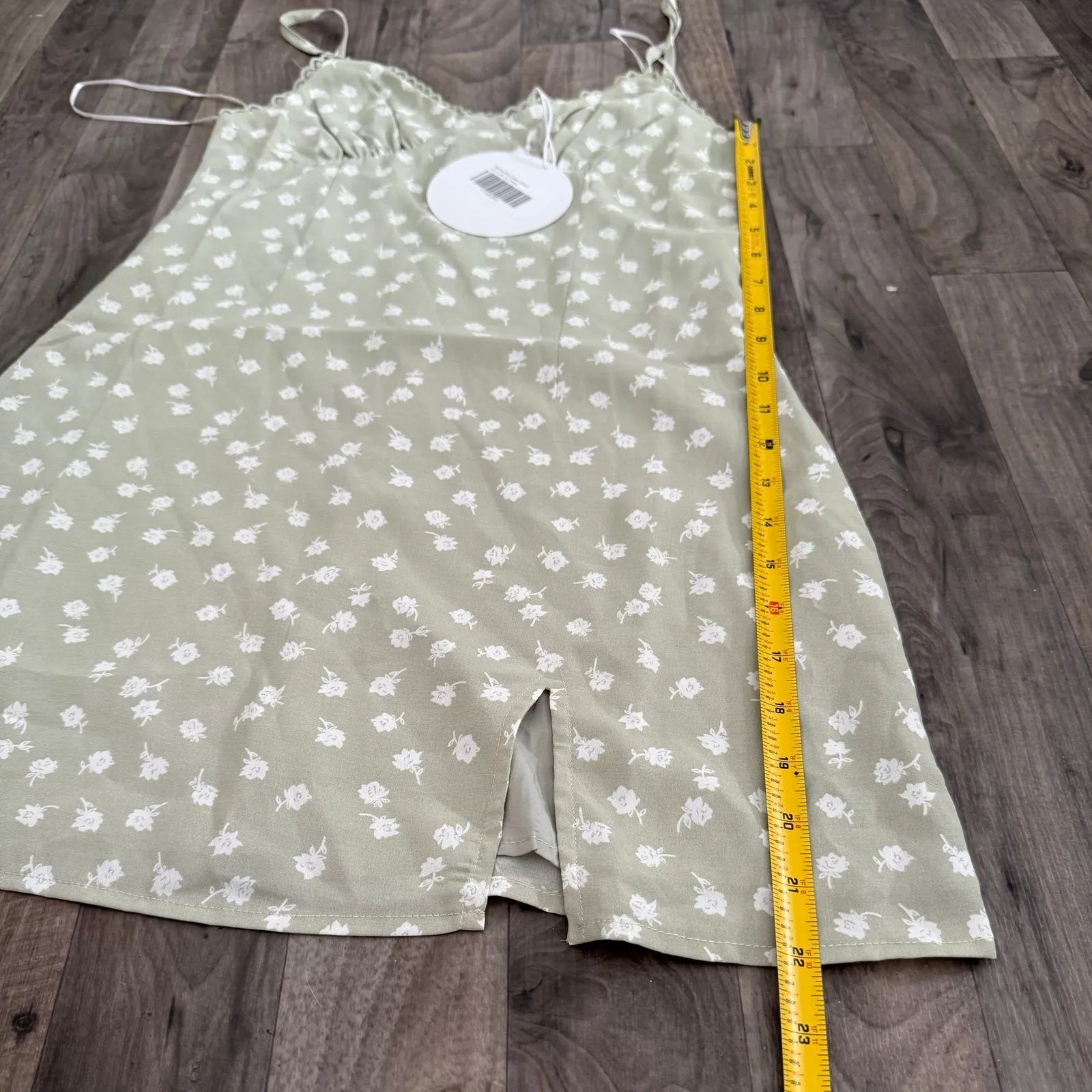 Princess Polly Remia Mini Dress Sage green floral coquette cottagecore - Image 4