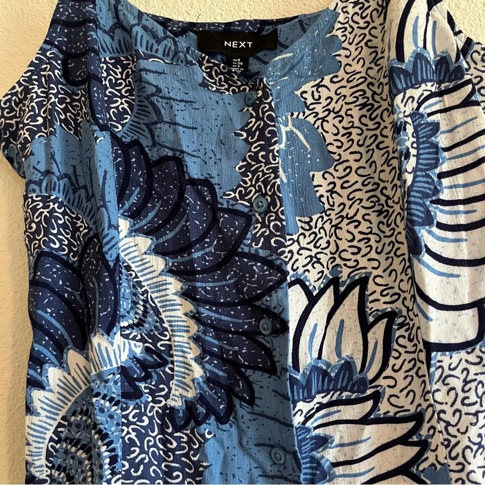 NWT Size 4 Blue Button Through Mini Slip Dress - Image 6