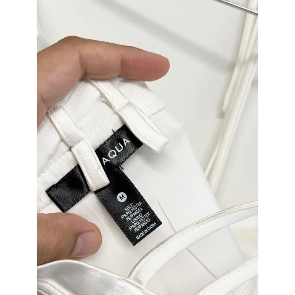 AQUA Corset Top Size Medium White Bustier Halter Cropped Sleeveless NWT - Image 8