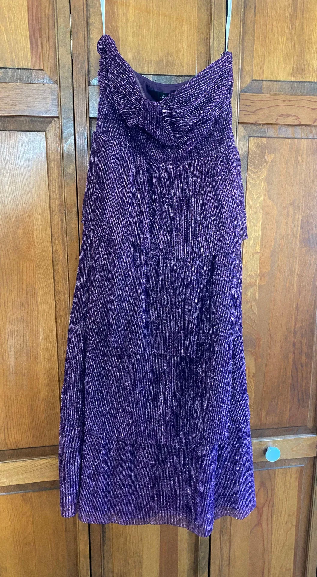 Lulus Purple Tiered Strapless Dress - Image 3