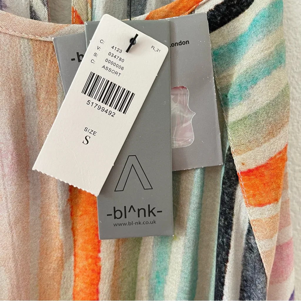 NWT Anthropologie Blank London Gallery Row Watercolor Stripe Print Jumpsuit S - Image 8