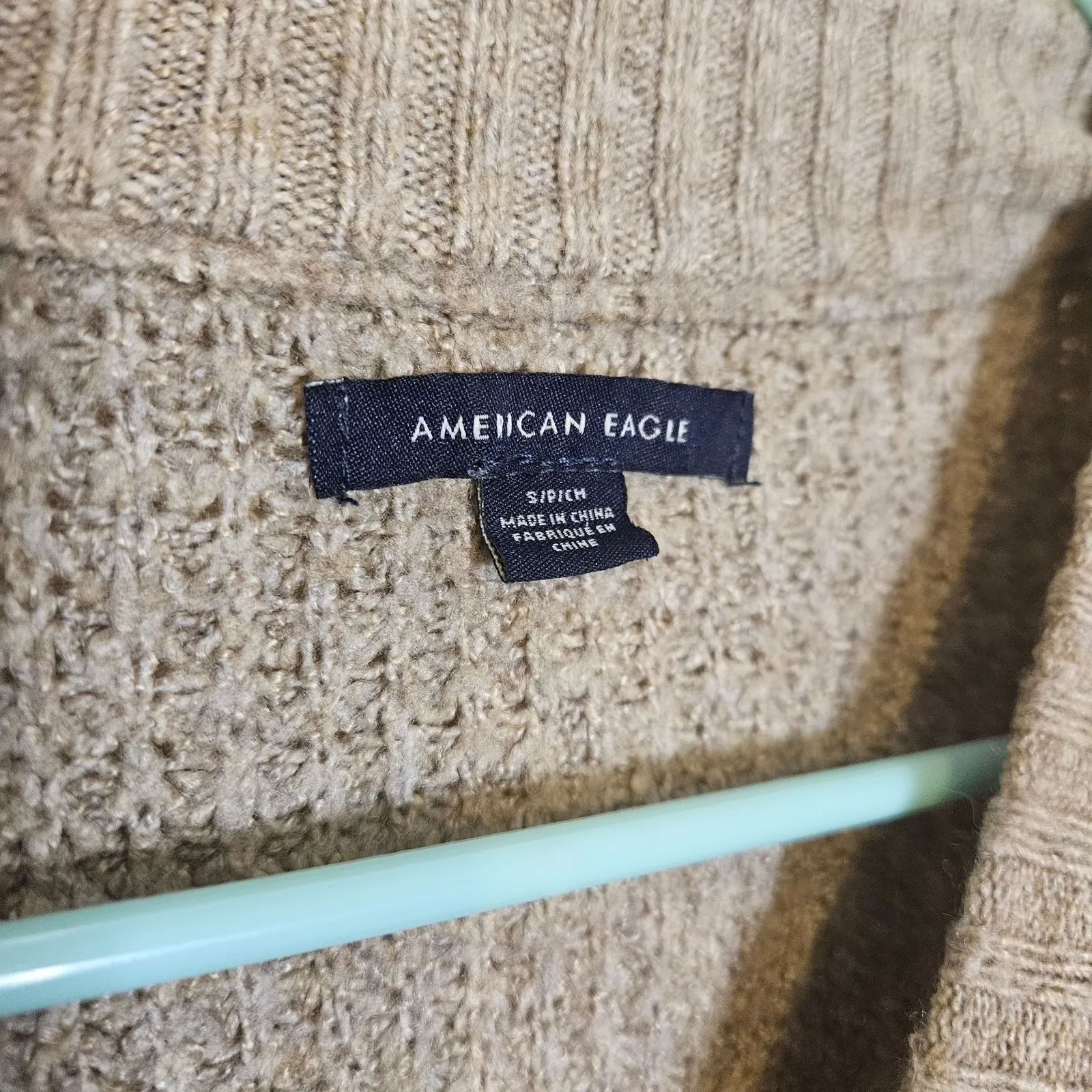 American Eagle Outfitters AEO Size Small Oversized Oat Brown Sweater Knit - Image 7