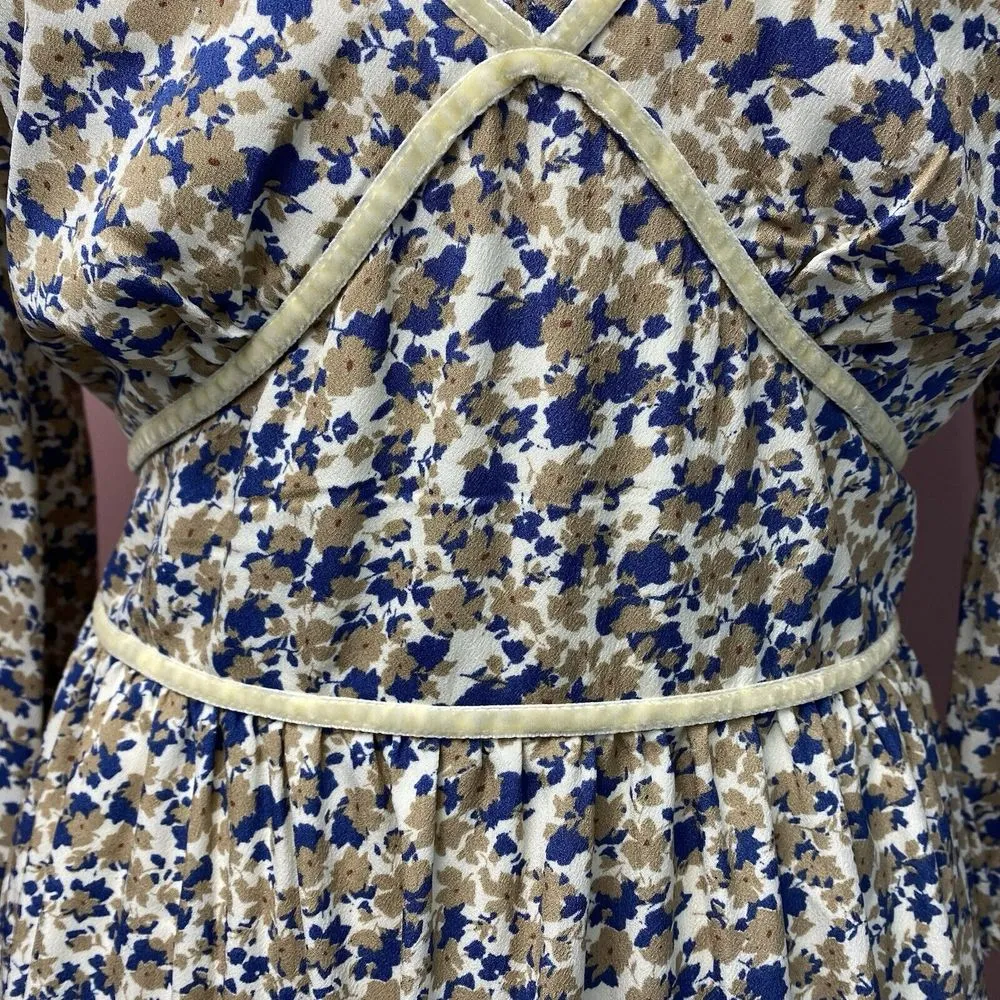 Baltic Born Fall Print Midi/Maxi Camel Floral Womens Size Small Romantic Flowy - Image 3