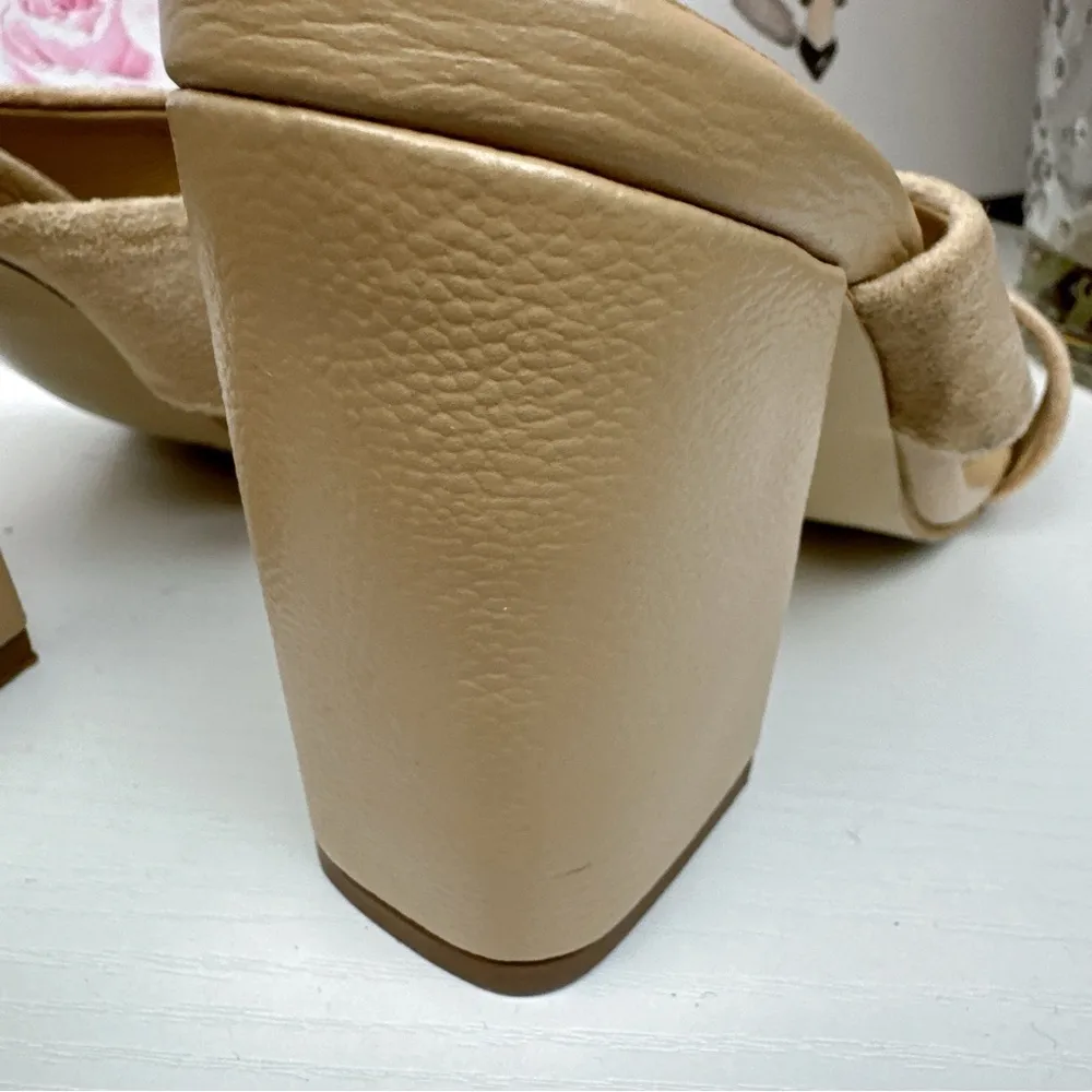 Kaanas Beige Bow Heeled Sandal Size 6 Tan - Image 7