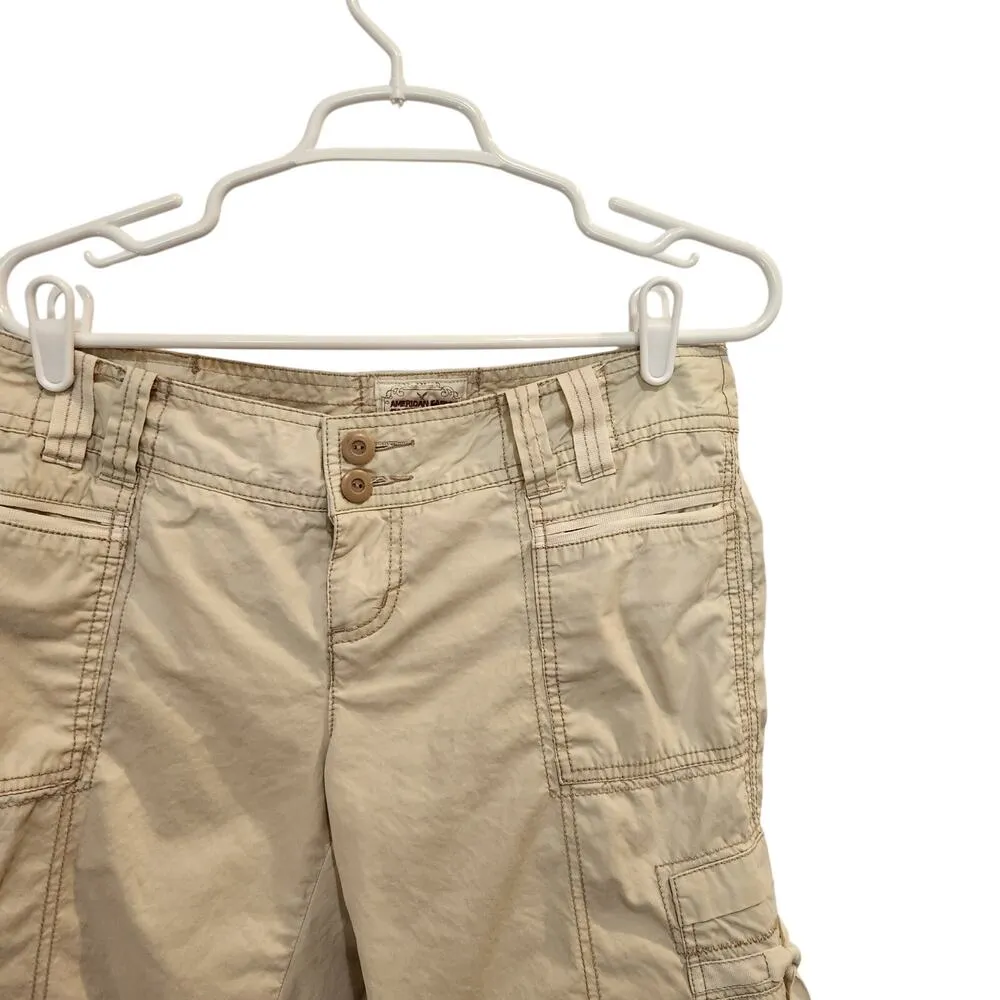American Eagle Twee Beige Classic Vintage Cargo Short Y2K Outdoors Size 8 - Image 2