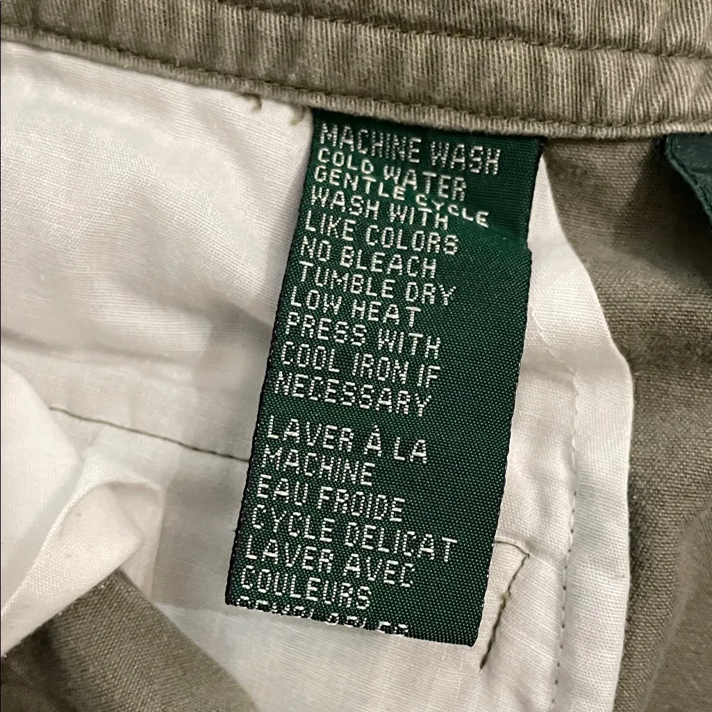 Lauren Ralph Lauren Vintage Olive Green High Rose Shorts Womens Size 4 Pleated - Image 10